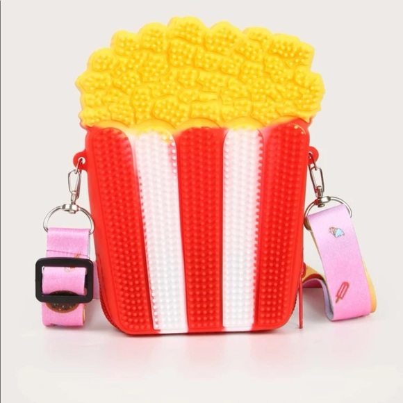 Girls mini crossbody bag popcorn simulation bubble push - Picture 2 of 8